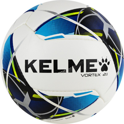 Мяч футбольный KELME Vortex 21.1, 8101QU5003-113, р.5, 10 панелей, ручн.сшивка, бело-синий