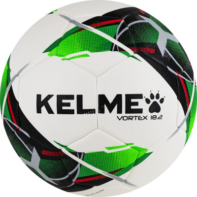 Мяч футбольный KELME Vortex 18.2, 8101QU5001-127, р.5, 32 панели, термосшивка, бело-зеленый