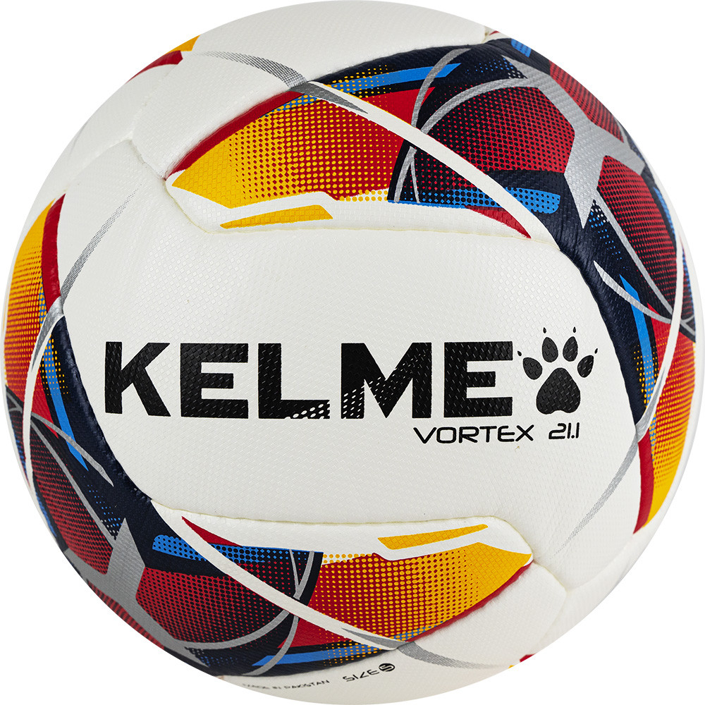 Мяч футбольный KELME Vortex 21.1, 8101QU5003-423, р.4, 10 панелей, ручная сшивка, бело-красный