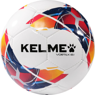 Мяч футбольный KELME Vortex 18.1, 8001QU5002-423, р.5, руч.сш., бело-мультиколор
