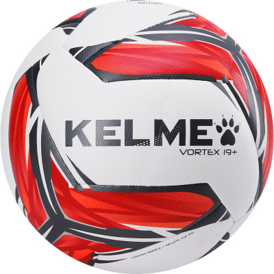 Мяч футбольный KELME Vortex 19.3, 9886130-107, р.5, 32 панели, маш. сш., бело-красный