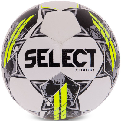 Мяч футбольный SELECT Club DB V23, 0864160100, р.4, термо+маш. сш, рез.кам, бело-черно-зеленый