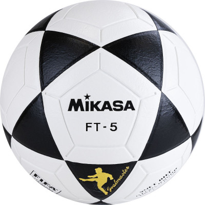 Мяч для футб. MIKASA FT5 FQ-BKW, р.5, FIFA Quality, 32 пан,  бело-черный
