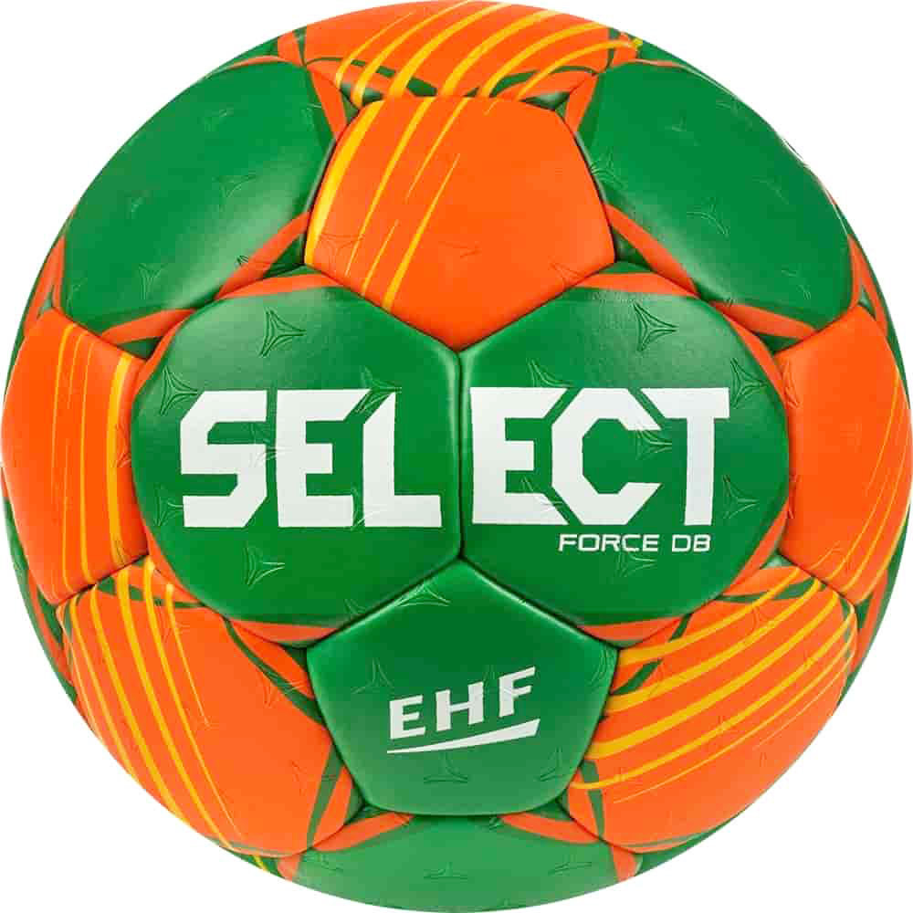 Мяч гандбольный SELECT FORCE DB V22, 1622858446, Senior (р.3), EHF Appr,ПУ, гибр.сш., оранжево-зеленый
