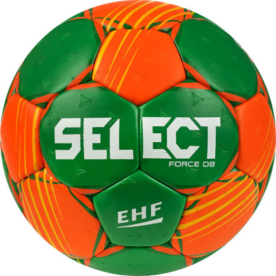 Мяч гандбольный SELECT FORCE DB V22, 1621854446, Junior (р.2), EHF Appr,ПУ, гибр.сш., оранжево-зеленый