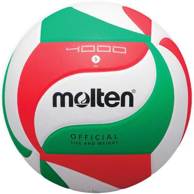Мяч волейбольный MOLTEN V5M4000X р. 5, 18 панелей, синт.к. клеен, бело-красно-зеленый