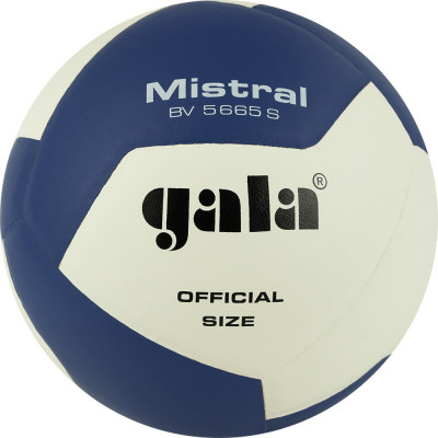 Мяч волейбольный GALA Mistral 12, BV5665S, р. 5, синт. кожа клееный, бут. камера, бело-синий