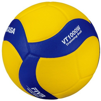 Мяч волейбольный утяж. MIKASA VT1000W, р 5, синт.кожа, вес 1000г, клееный, сине-желтый