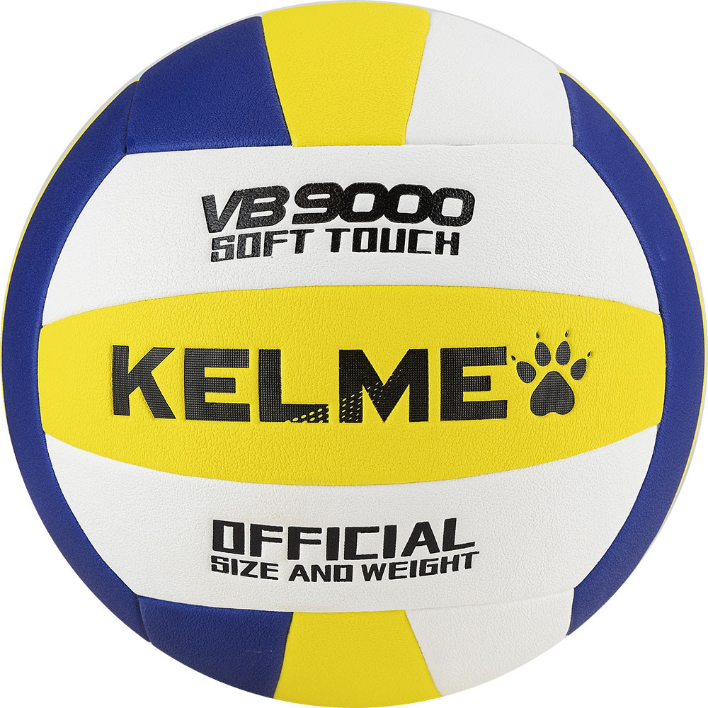 Мяч волейбольный KELME, 9806140-141, р. 5, 18 пан., синт.кожа (ПУ), клееный, бело-желто-синий