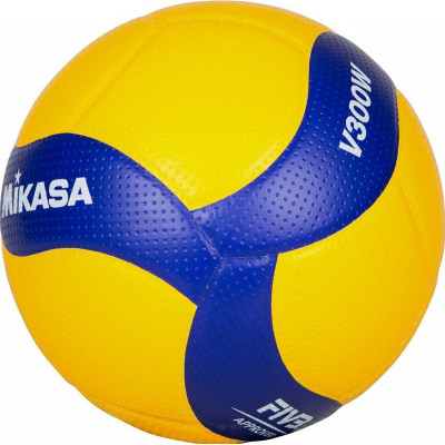 Мяч волейбольный MIKASA V300W, р.5, FIVB Appr, синт.кожа (микрофиб), клееный, желто-синий