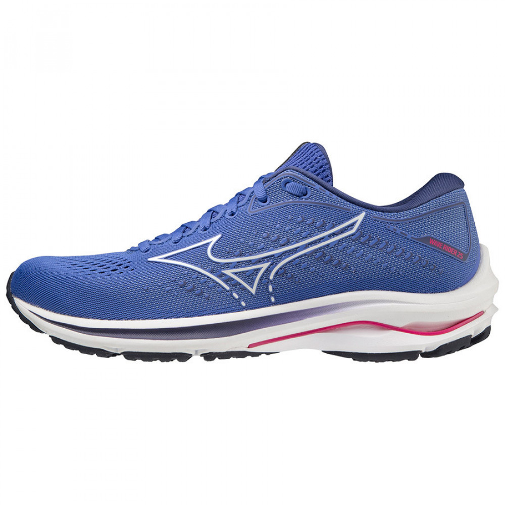 Кроссовки беговые жен. MIZUNO Wave Rider 25 J1GD210300, р.UK6,5 (рос.39), иск. кожа, текстиль, синий