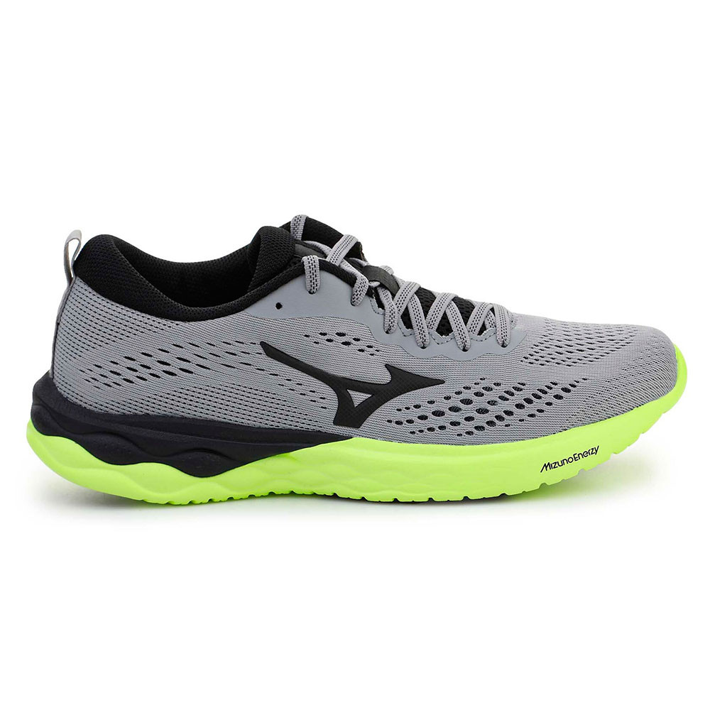 Кроссовки бег. MIZUNO Wave Revolt, J1GC218111,р.UK11.5 (рос.45.5),иск. кожа, текстиль, серый