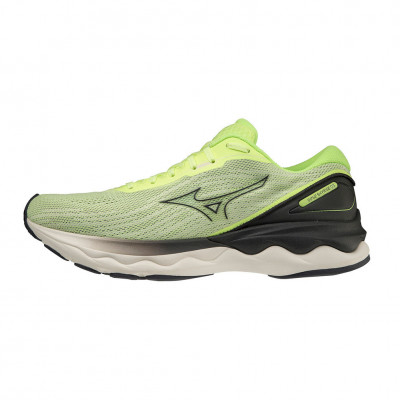 Кроссовки бег. MIZUNO Wave Skyrise, J1GC220915, р.UK9.5 (рос.43.5), иск. кожа, текстиль,салатовый