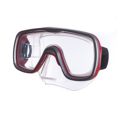 Маска для плавания Salvas Geo Sr Mask, CA175S1RYSTH, закален.стекло, силикон, р. Senior, красный