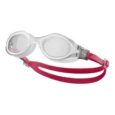 Очки для плавания NIKE Flex Fusion, NESSC152613, ПРОЗРАЧНЫЕ линзы, нерегулир. переносица, белая оправа