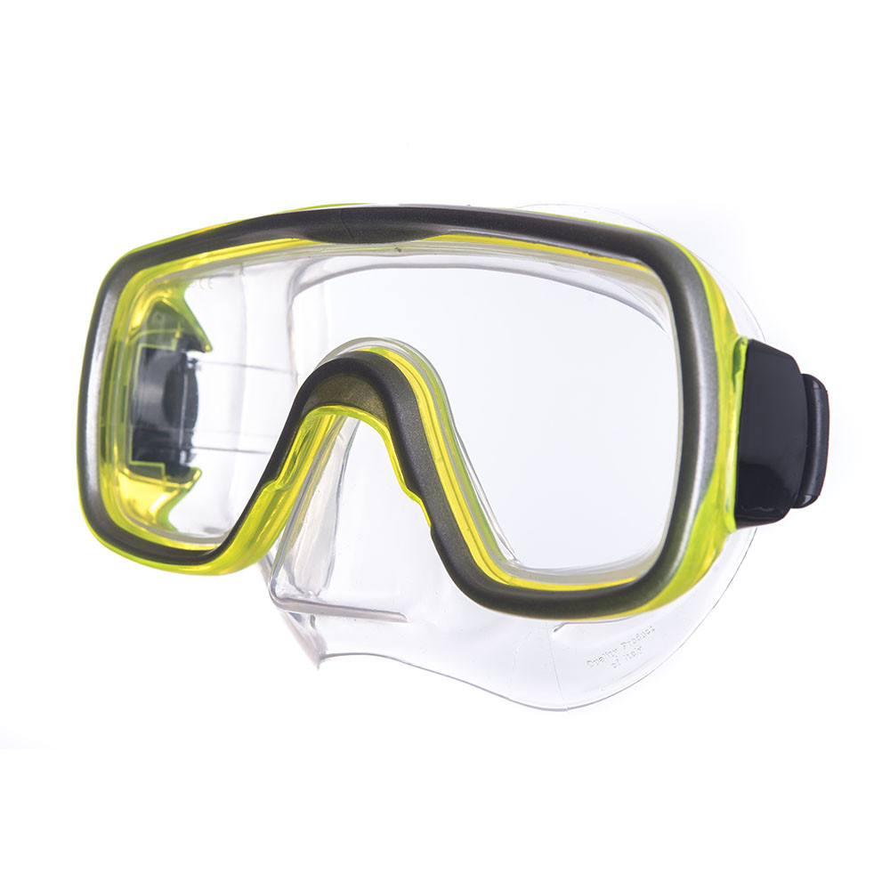 Маска для плавания Salvas Geo Jr Mask, CA105S1GYSTH, безопасн.стекло, силикон, р. Junior, желтый