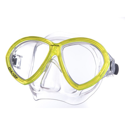 Маска для плавания Salvas Change Mask, артCA195C2TGSTH, закален.стекло, Silflex, р. Senior, желтый