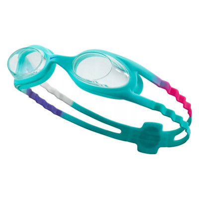 Очки для плавания дет. NIKE Easy Fit, NESSB166339, ПРОЗРАЧНЫЕ линзы, нерегул .пер., бирюзовая оправа