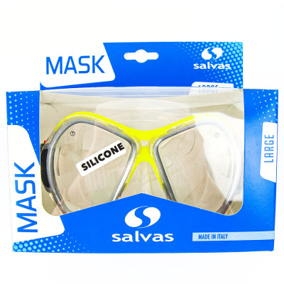 Маска для плавания Salvas Phoenix Mask, CA520S2GYSTH,зак.стекло, силикон, р.Senior, сереб/жёлт
