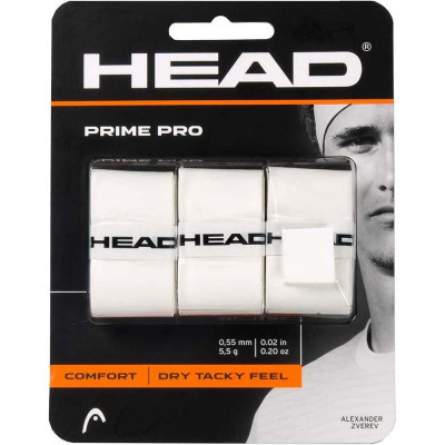 Овергрип Head Prime Pro, 285319-WH, 0.55 мм, упаковка из 3 шт, белый