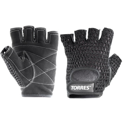 Перчатки для занятий спортом TORRES, PL6045XL, р.XL, хлопок, нат. замша, подбивка 6 мм,черн