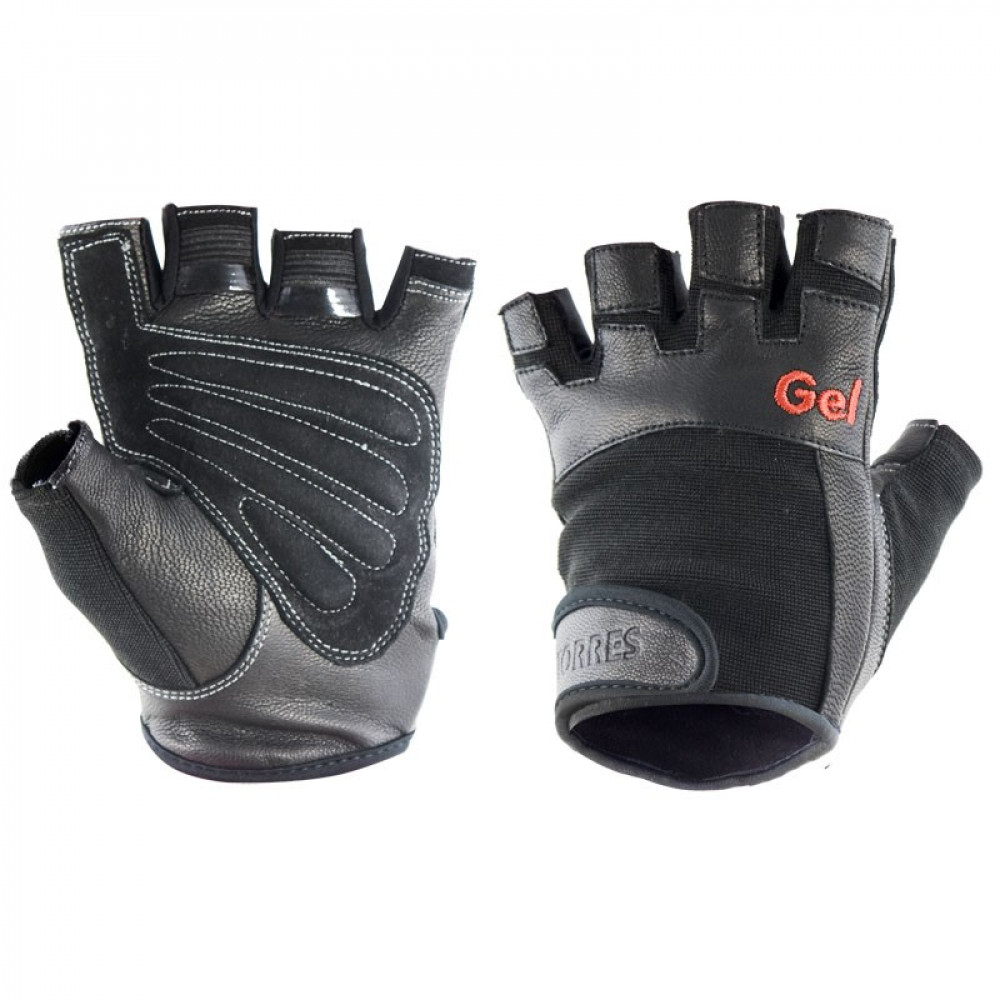 Перчатки для занятий спортом TORRES, PL6049S, р.S, нейлон, нат.кожа и замша, подбивка гель,черн