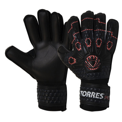 Перчатки вратарские TORRES Pro Jr, FG05217-7, р.7, 4 мм латекс, удл.манж., черно-бело-красный