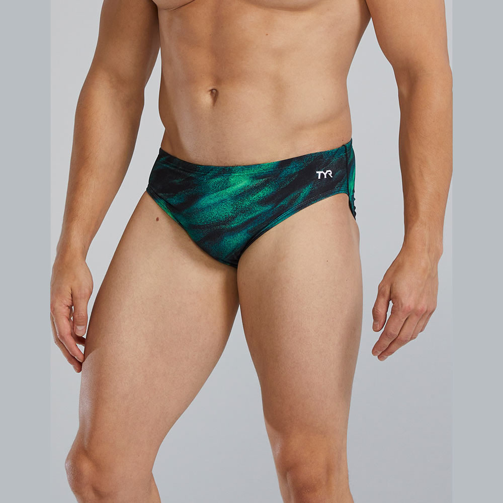 Плавки TYR Soren Durafast Elite Brief, RSOR7A-310, р.30 (рос.46), полиэстер,спандекс, зеленый