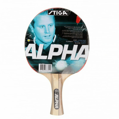 Ракетка для настольного тенниса Stiga Alpha, 187801, для начинающ, накладка 1,5мм ITTF, прямая. ручка