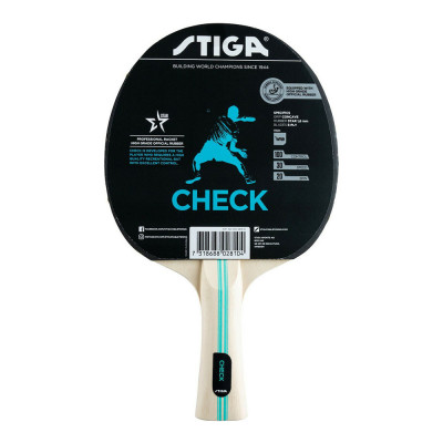 Ракетка для настольного тенниса Stiga Check Hobby WRB, 1210-5818-01, для начин., нак. 1,6 мм ITTF, конич. ручка