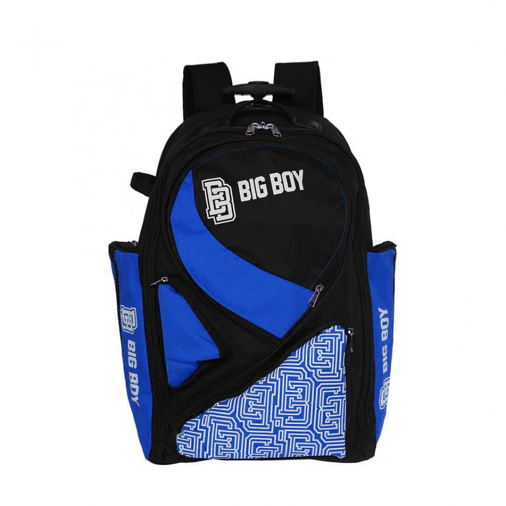 Рюкзак на колесах BIG BOY Elite Line Junior, BB-BACKPACK-EL-BL, полиэстер, черно-сине-белый