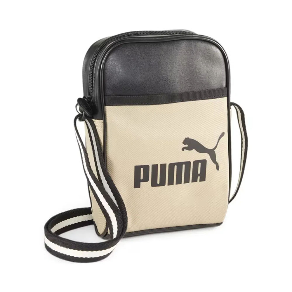 Сумка кросс-боди PUMA Campus Compact Portable, 07882706, полиуретан, полиэстер, бежево-черный