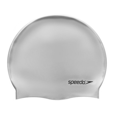 Шапочка для плавания SPEEDO Plain Flat Silicone Cap, 8-709911181, СЕРЕБРИСТЫЙ, силикон