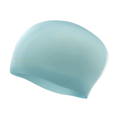 Шапочка для плавания TYR Long Hair Wrinkle-Free Silicone Cap, LCSL-450, ГОЛУБОЙ, силикон