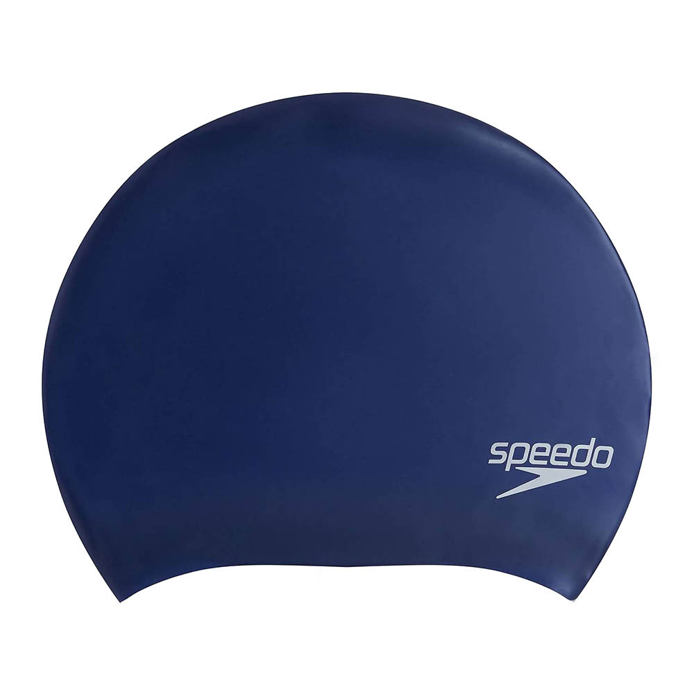 Шапочка для плавания SPEEDO Long Hair Cap, 8-06168G757, ТЕМНО-СИНИЙ, силикон