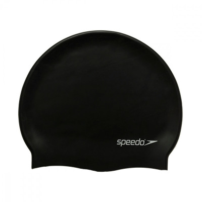 Шапочка для плавания SPEEDO Flat Silicone Cap, 8-709910001-0001, ЧЕРНЫЙ, силикон