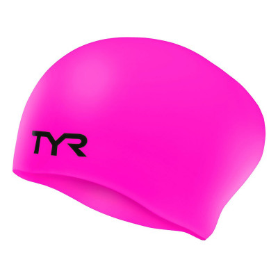 Шапочка для плавания TYR Long Hair Wrinkle-Free Silicone Cap, LCSL-693, РОЗОВЫЙ, силикон