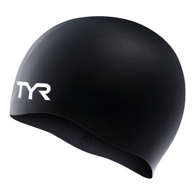 Шапочка для плавания подр. TYR Wrinkle Free Junior Silicone Cap, LCSJR-001, ЧЕРНЫЙ, силикон