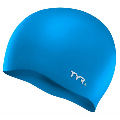 Шапочка для плавания TYR Wrinkle Free Silicone Cap, LCS-420, СИНИЙ, силикон