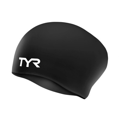 Шапочка для плавания подр. TYR Long Hair Wrinkle-Free Silicone Cap Jr, LCSJRL-001,ЧЕРНЫЙ, силикон