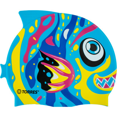 Шапочка для плавания дет. TORRES Junior, SW-12206AF, голубой, силикон
