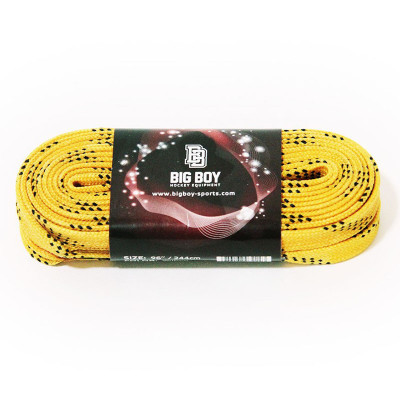 Шнурки для коньков BIG BOY Comfort Line с пропиткой, BB-LACES-CL-244YL, полиэстер, 244см,желтый