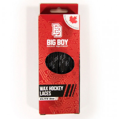 Шнурки для коньков BIG BOY Elite Line с пропиткой, BB-LACES-EL-244BK, полиэстер, 244см, черный