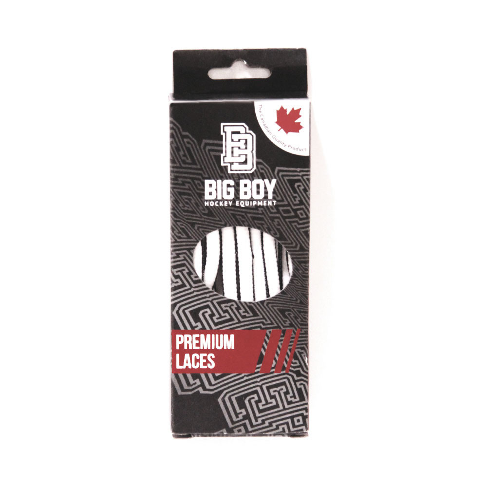 Шнурки для коньков BIG BOY Premium с пропиткой, BB-LACES-PRM-274WT, полиэстер, 274см, белый