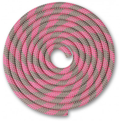 Скакалка гимнастическая INDIGO, SM-360-GP, утяжеленная, длина 3м, шнур, серо-розовый