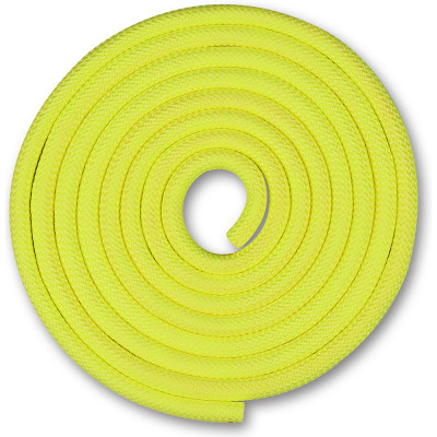 Скакалка гимнастическая INDIGO, SM-121-LM, утяжеленная, 150г, длина 2,5м, шнур, лимонный