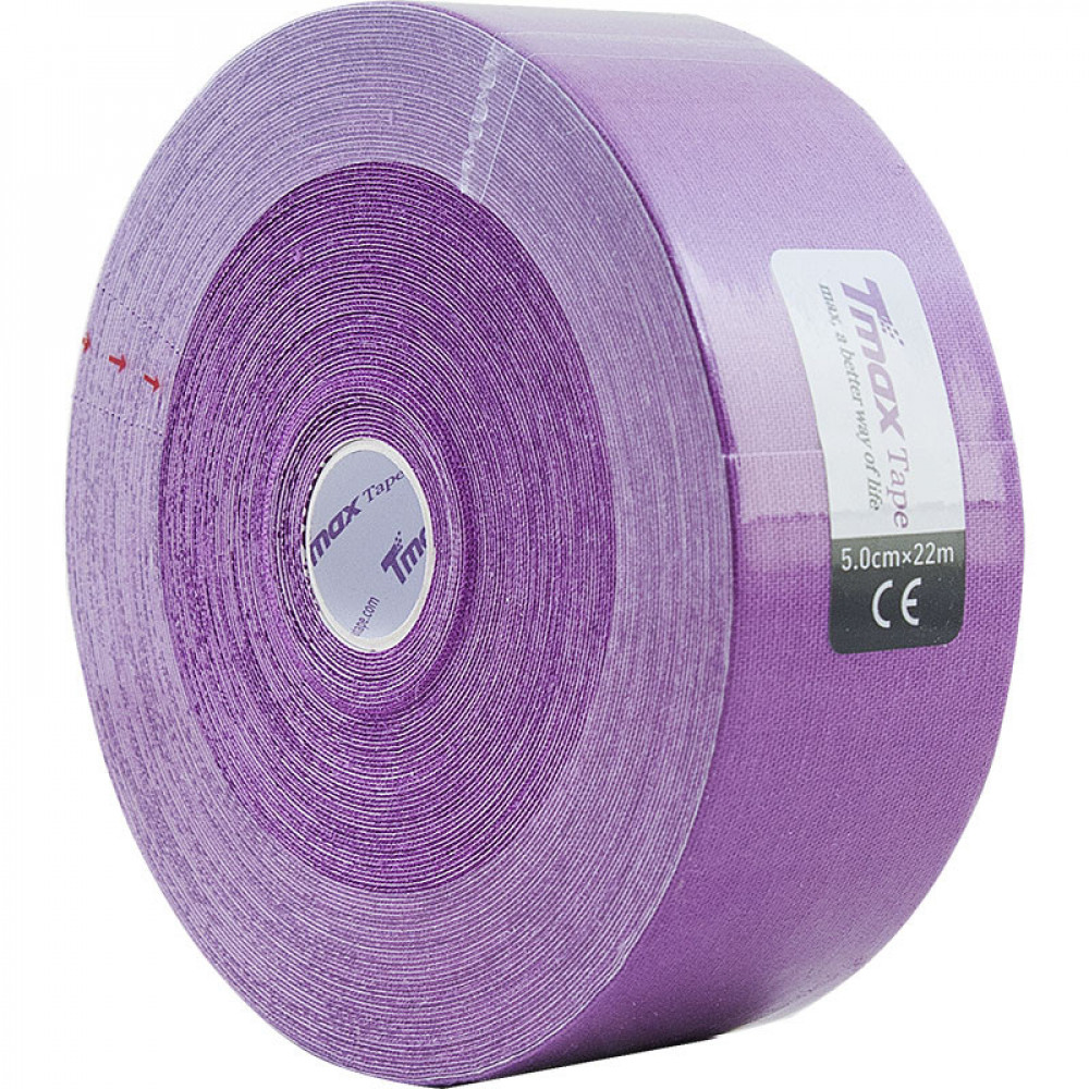 Тейп кинезиологический Tmax 22m Extra Sticky Lavender (5 см x 22 м), 223297, фиолетовый