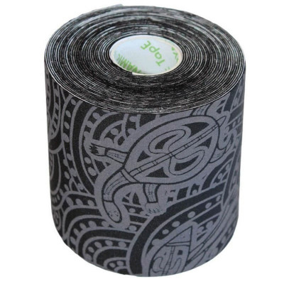 Тейп динамический Dynamic Tape ECO, DT75TTEB-4, шир. 7,5 см, дл. 5 м, черно-серый