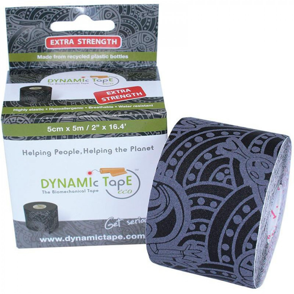 Тейп динамический Dynamic Tape ECO, DT50TTEB-6, шир. 5 см, дл. 5 м, черный, серое тату