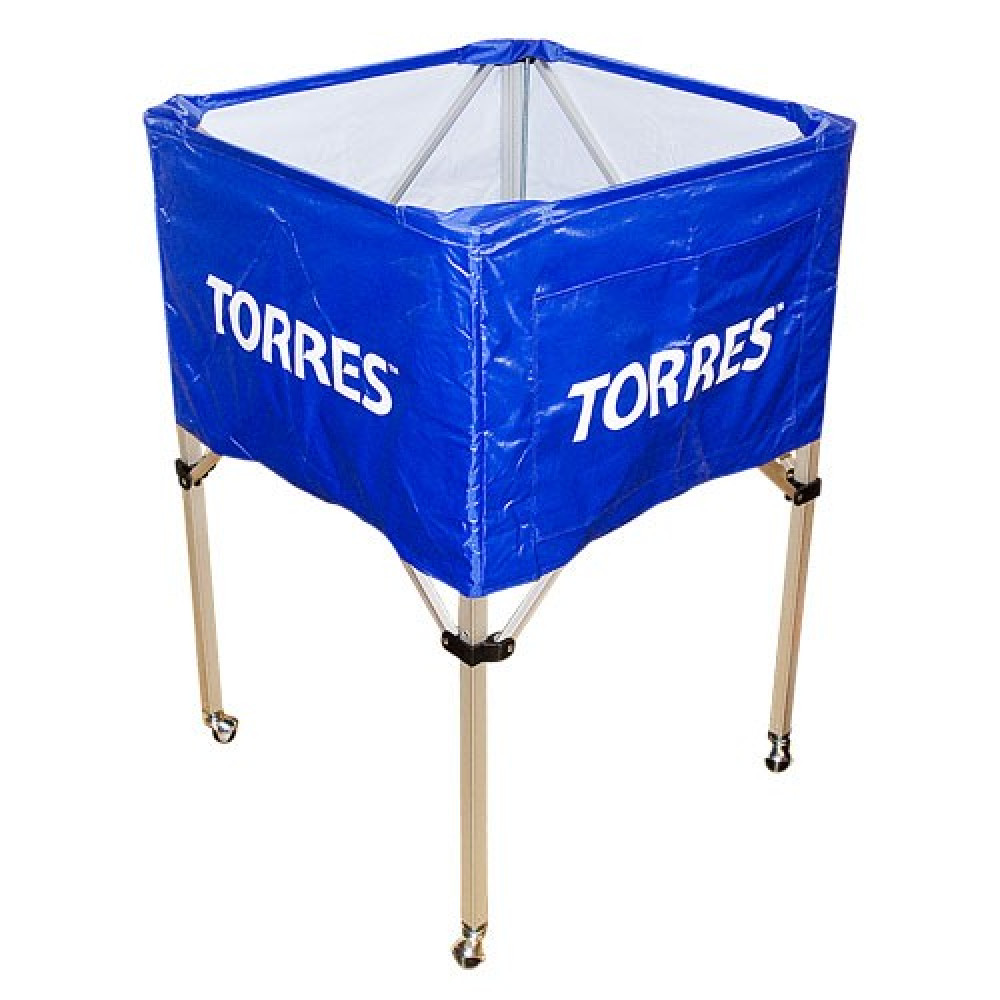 Тележка для мячей TORRES, SS11022, на 25-30 шт., дл. 67см, глуб.45 см, выс.103 см, сине-белая